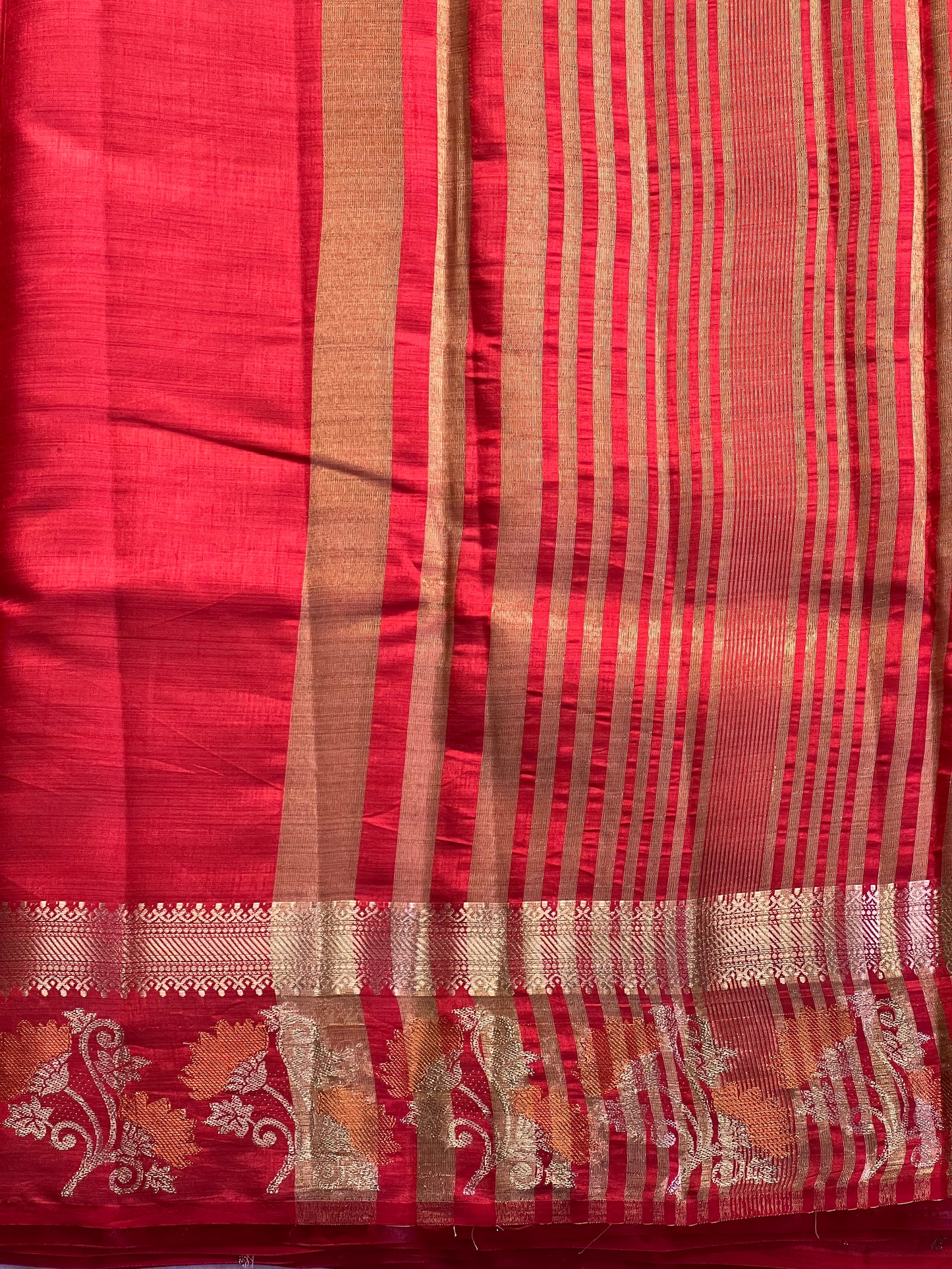 Red semi silk cotton saree