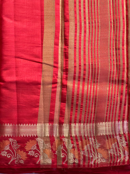 Red semi silk cotton saree