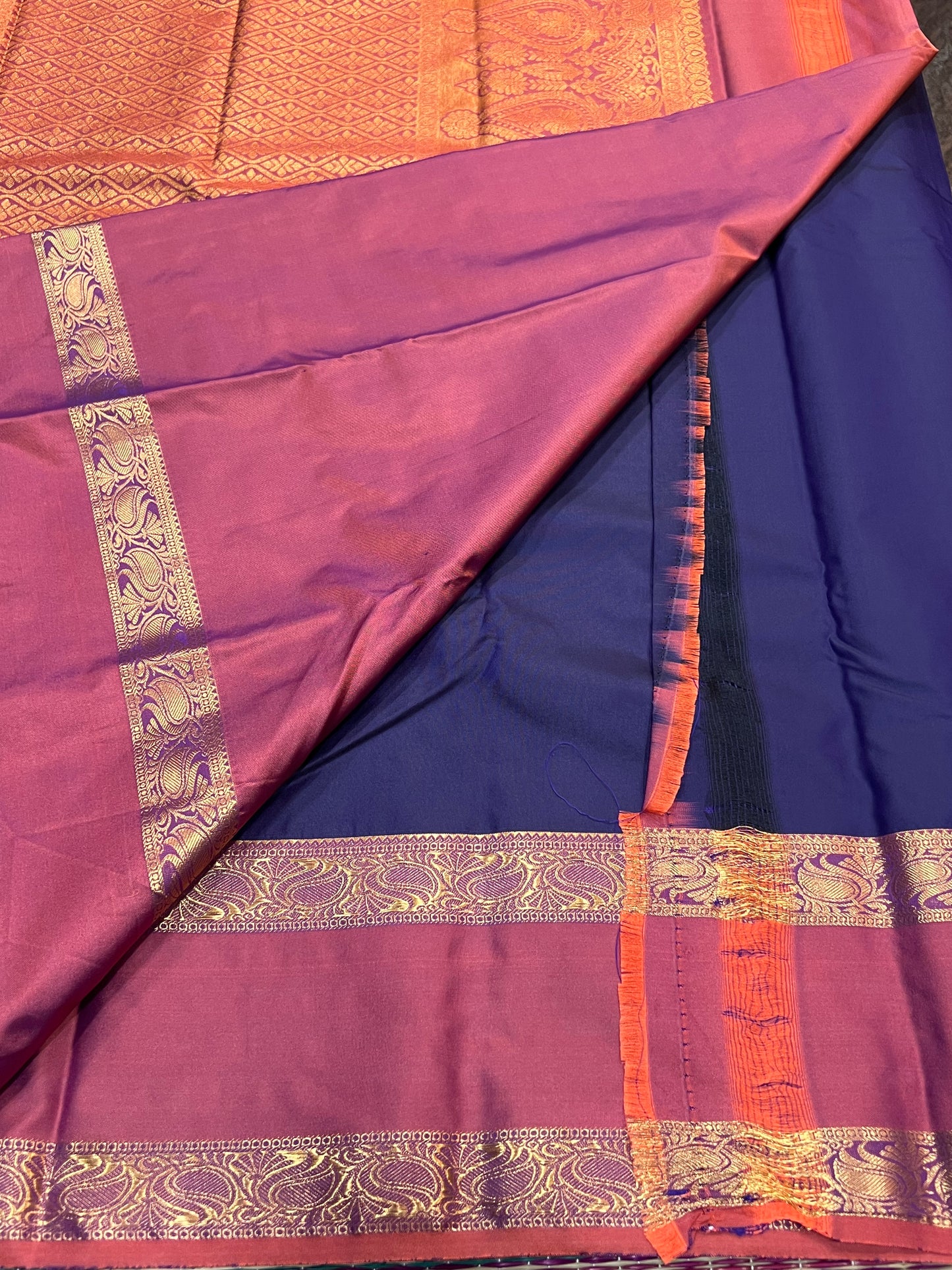 Navy blue semi silk saree