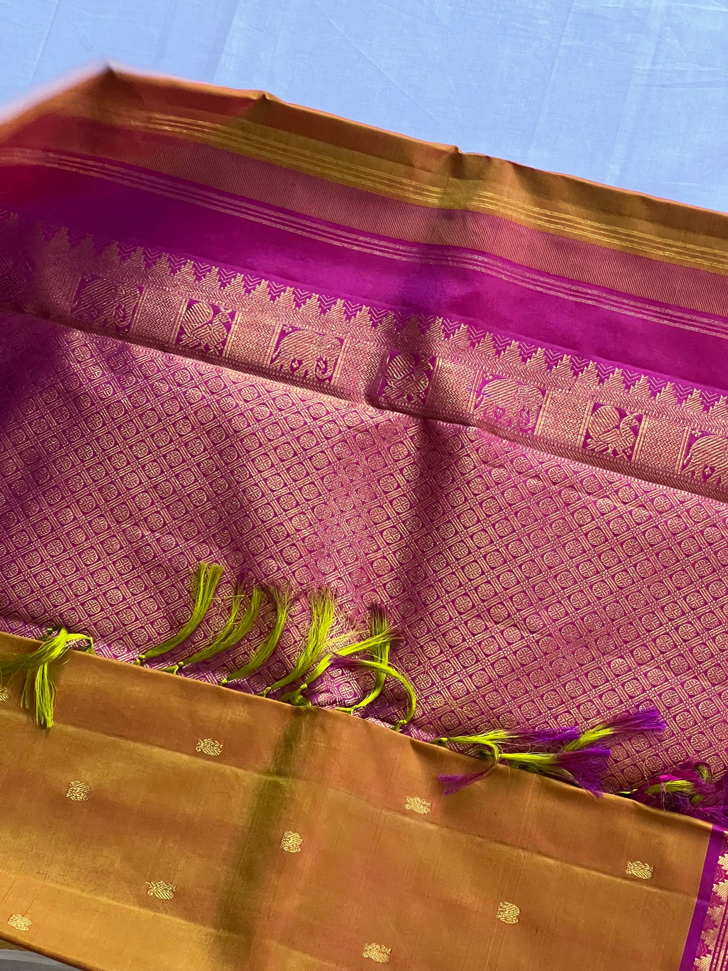 Royal Mustard Pure Kanchivaram saree