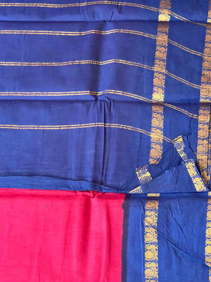 Navya crimson Sungudi cotton saree