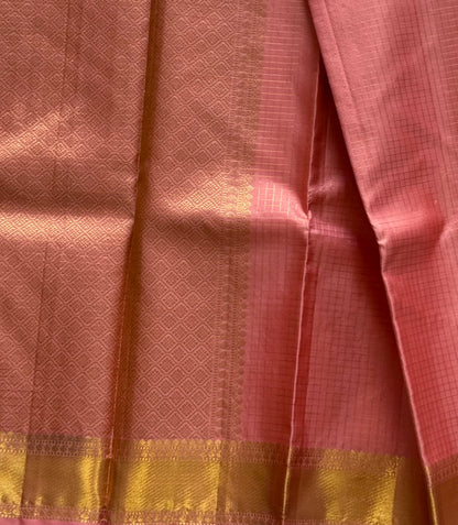 Soft Peach Kanjivaram silk saree
