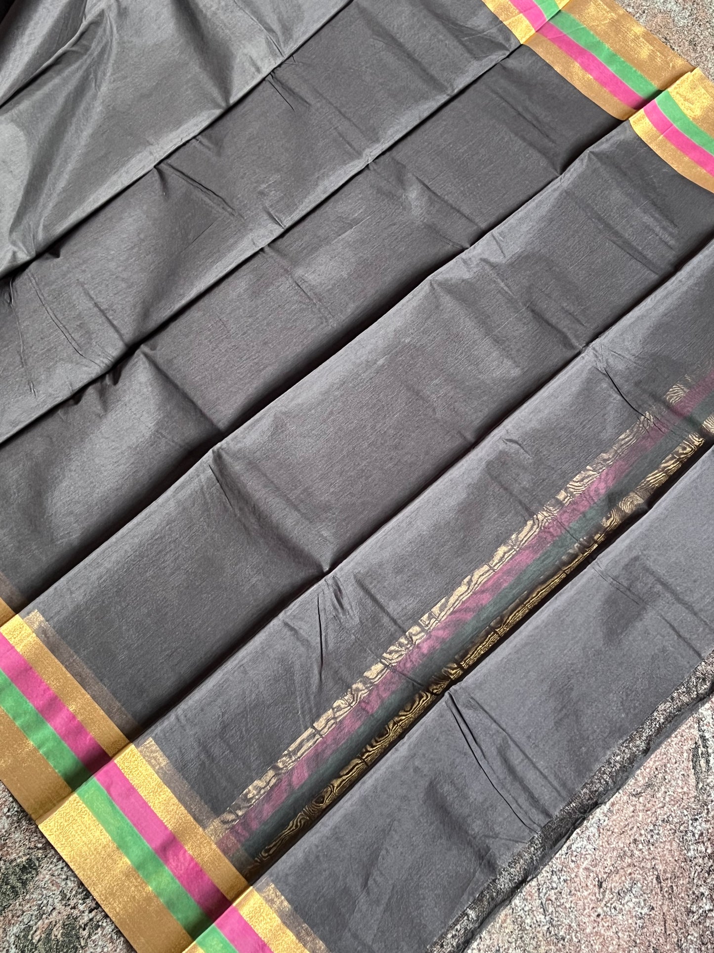 Black fancy cotton saree