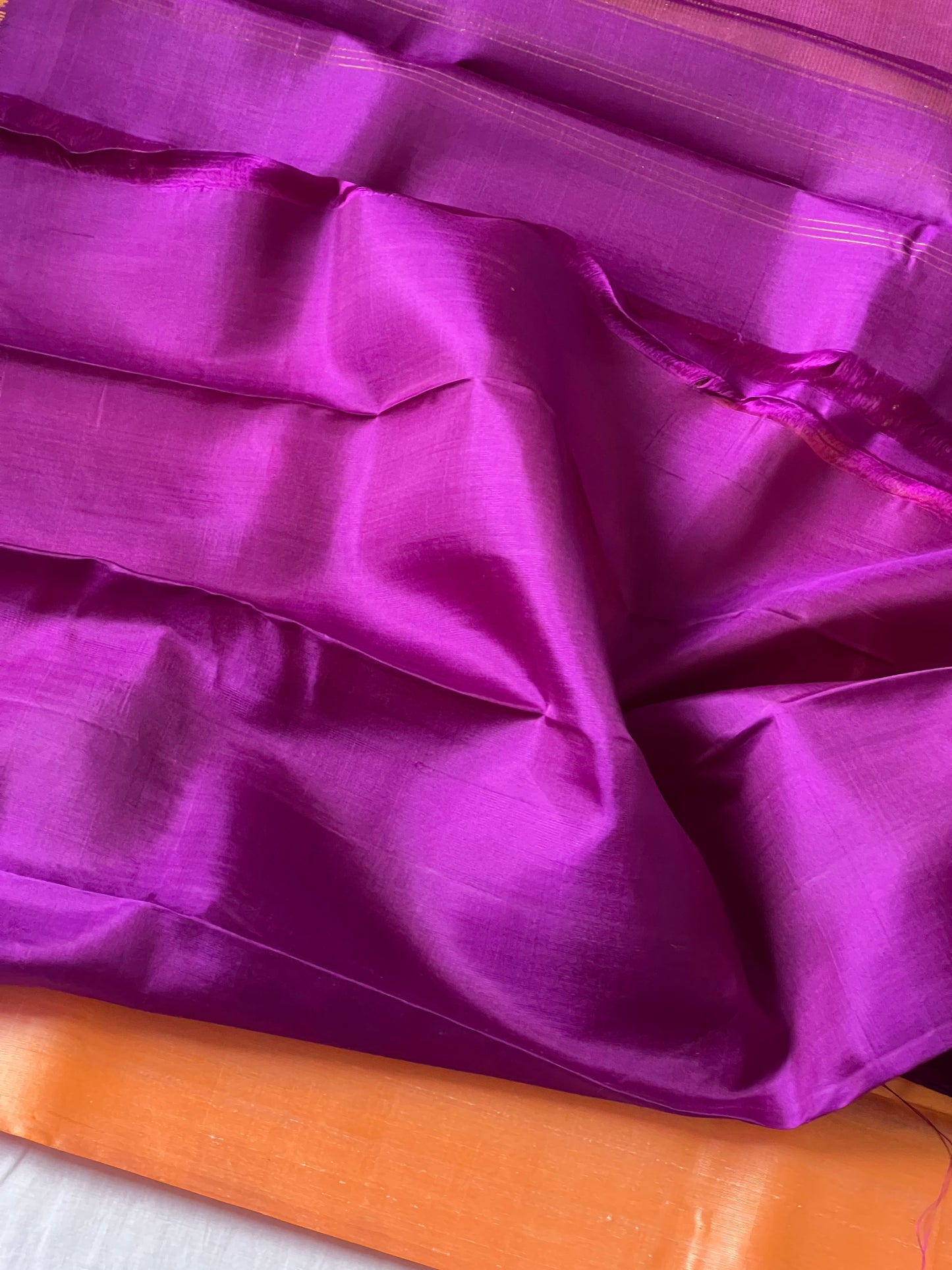 Gadwal Silk saree - Orange & Purple