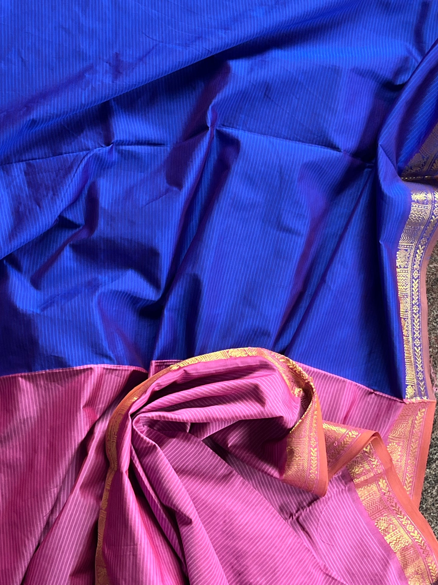 Rose pink semi silk cotton