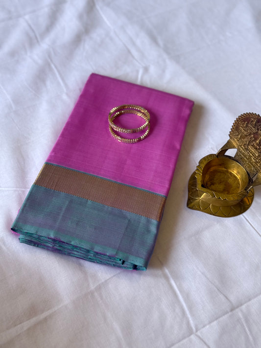 Pink Shaded Pure Kanjivaram Silk Saree
