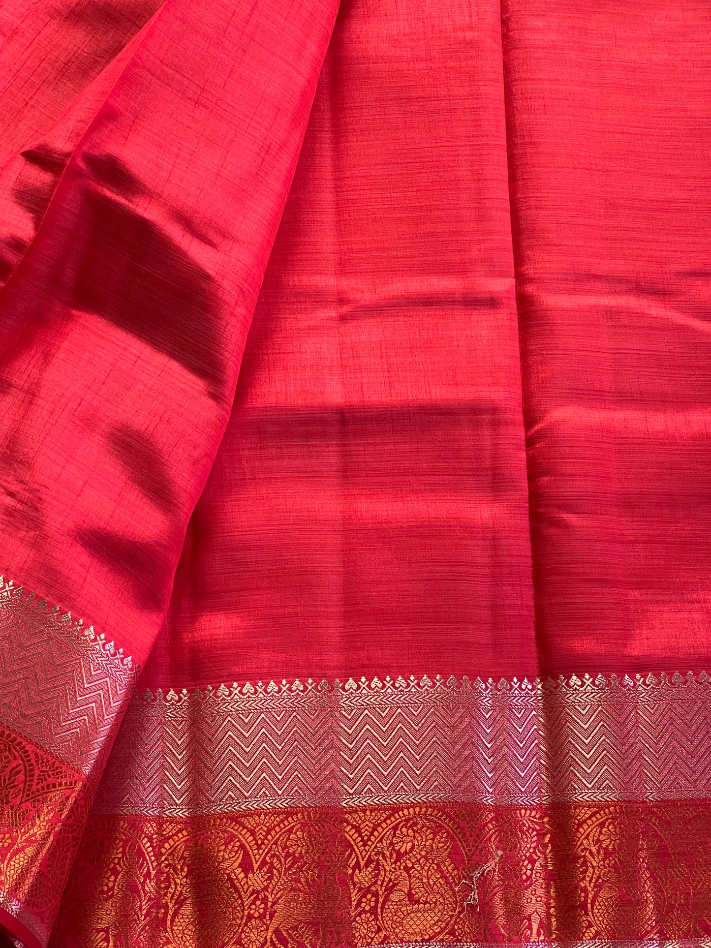 Red semi silk cotton saree