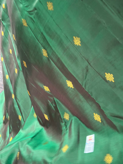 Bottle green kanchivaram silk saree
