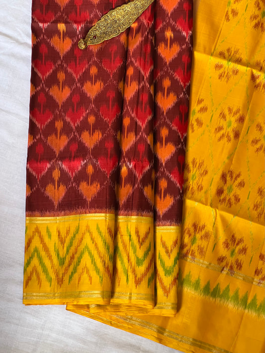 Ikat Soft Silk saree