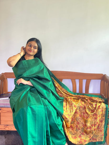 Bottle green pure silk - Raga collection