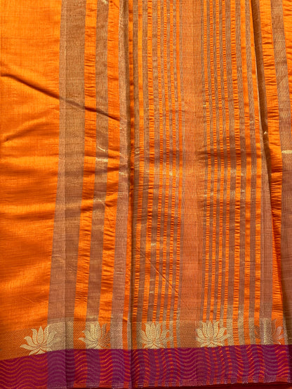 Warm Orange semi silk cotton saree