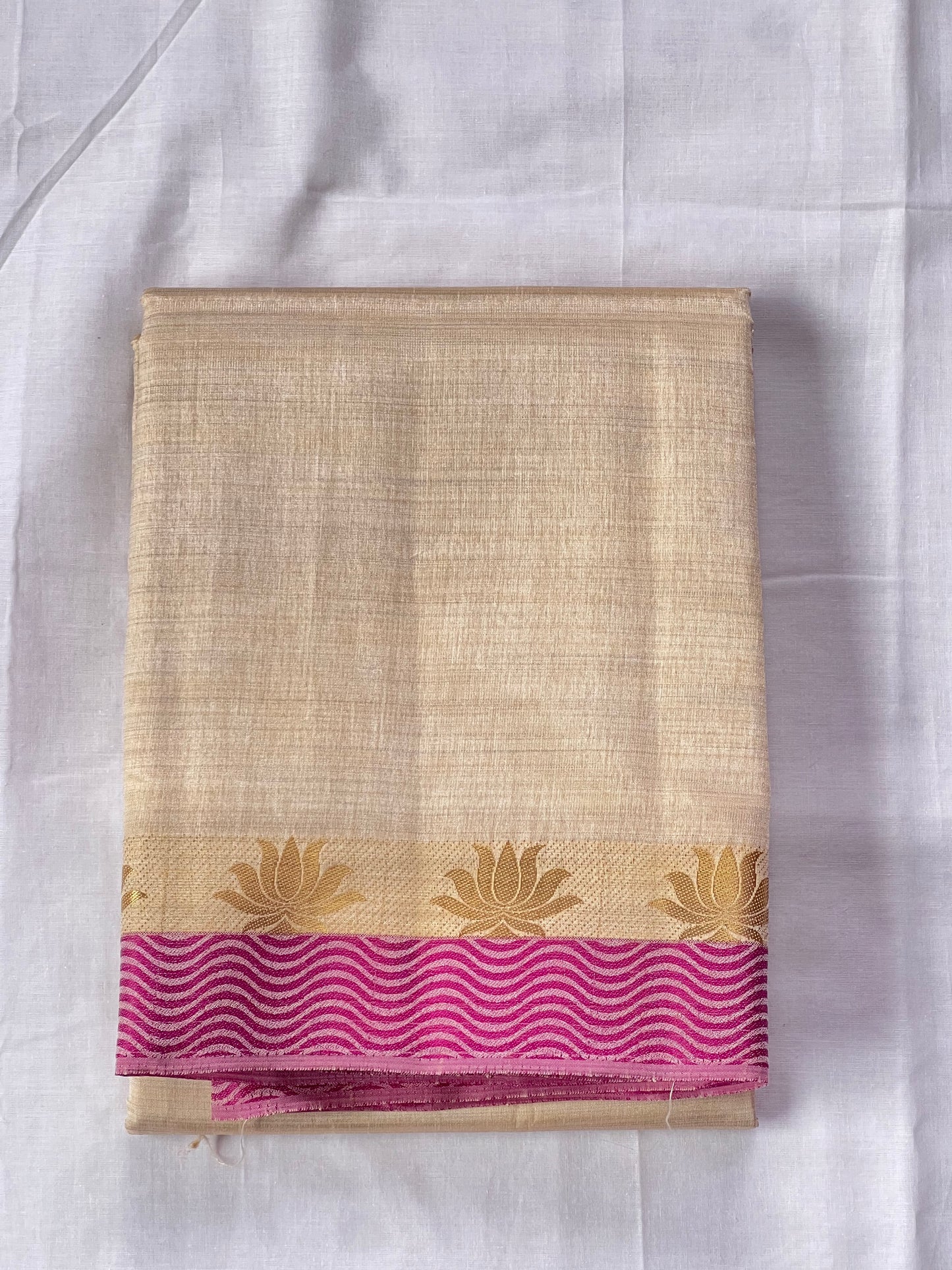 Ivory Blush Semi Silk Cotton Saree