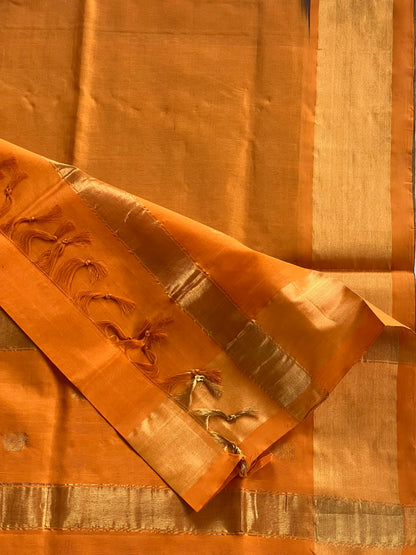 Bottle green semi silk cotton saree