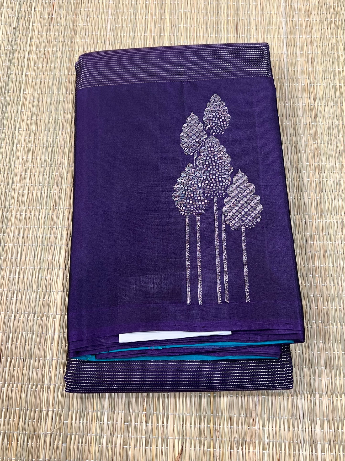 Purple Kanchivaram silk saree