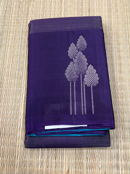 Purple Kanchivaram silk saree