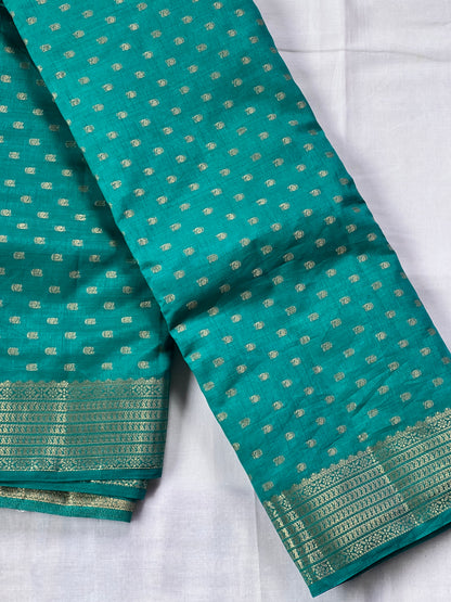 Gel blue festive semi silk cotton saree