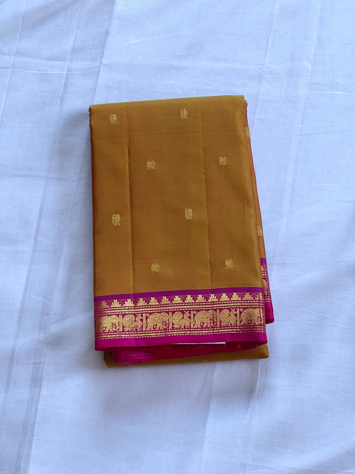 Royal Mustard Pure Kanchivaram saree