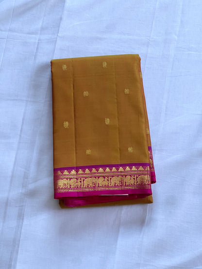 Royal Mustard Pure Kanchivaram saree
