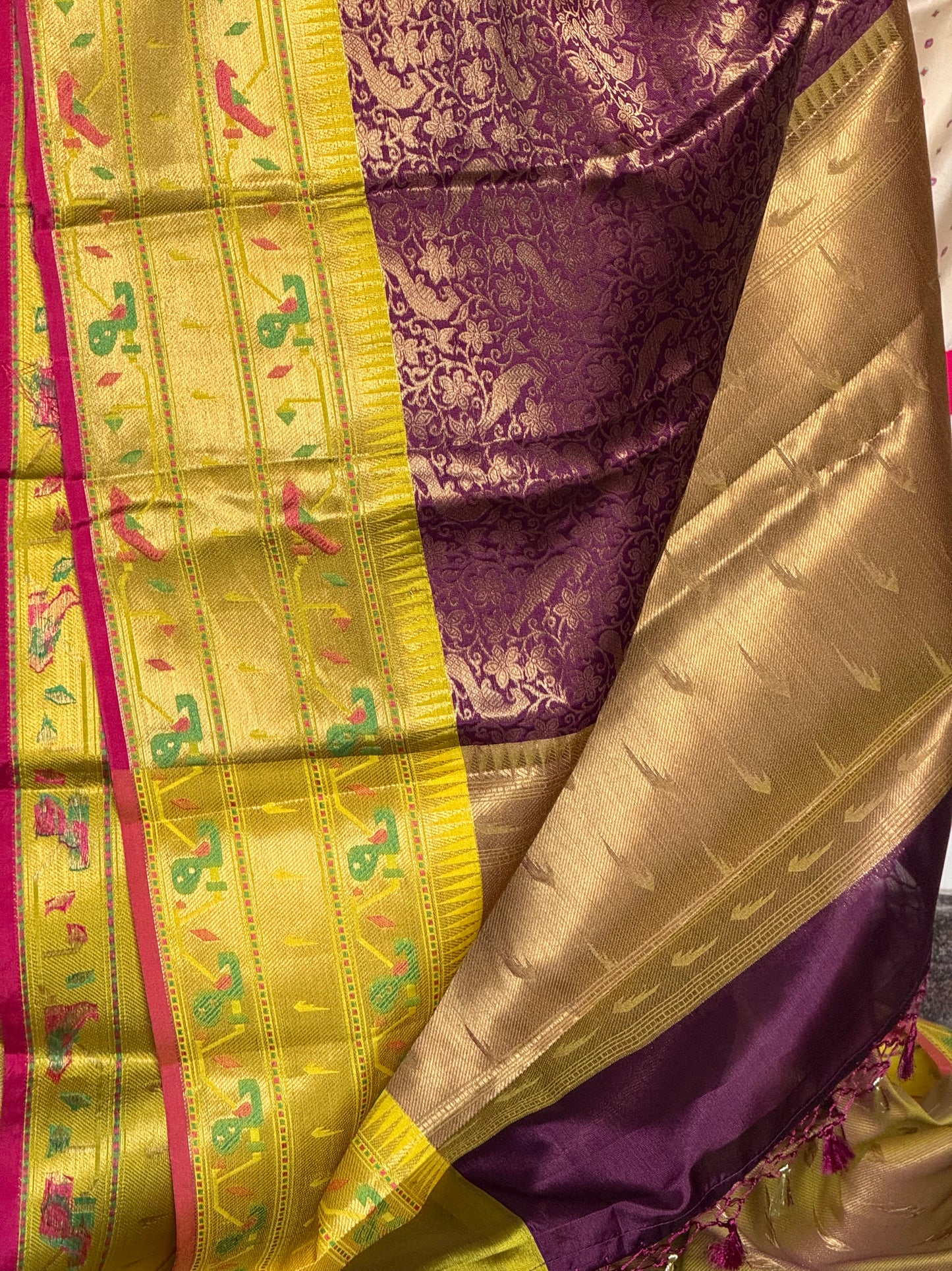 Purple Semi Banaras silk saree
