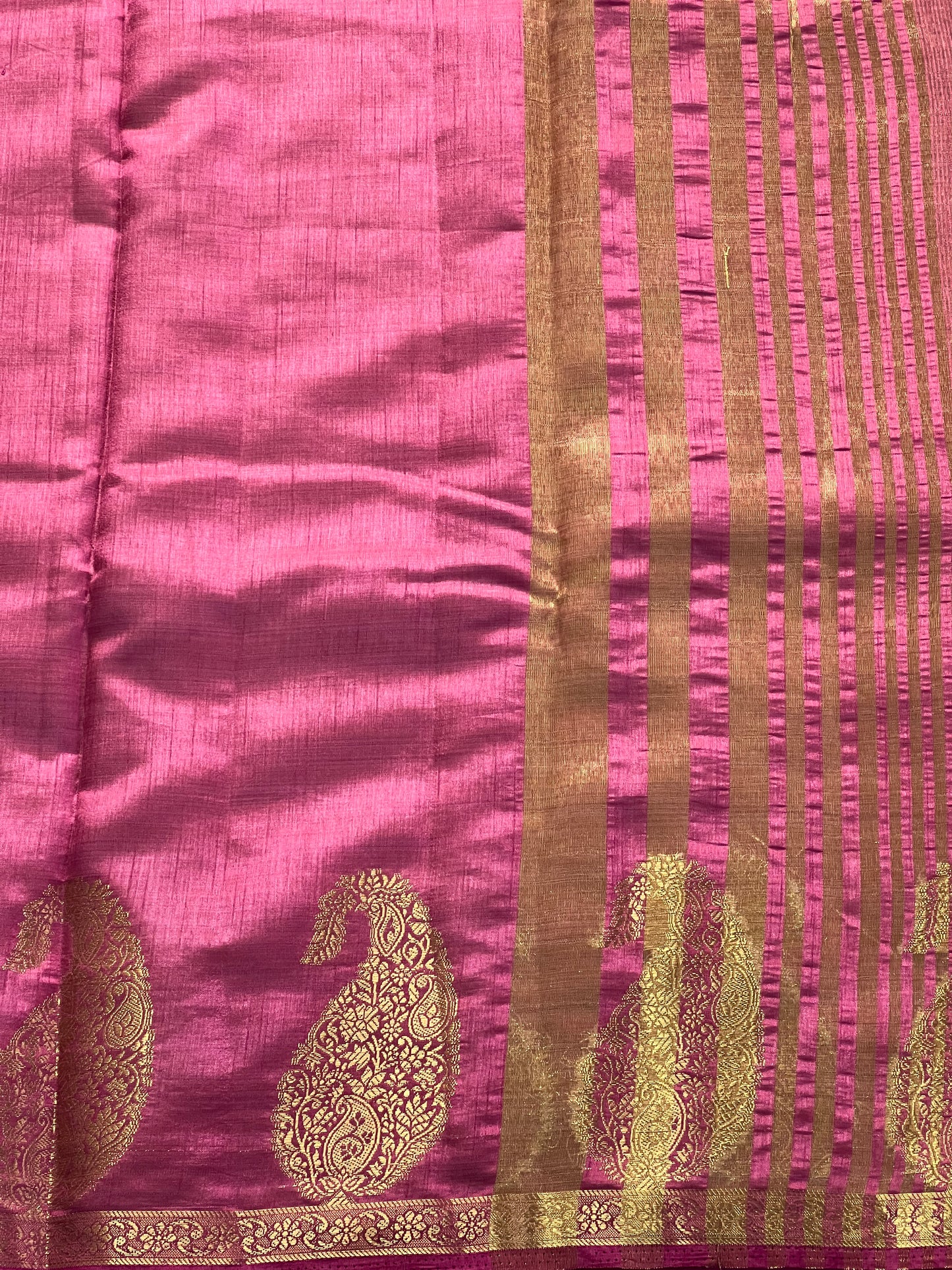 Blush pink semi silk cotton saree