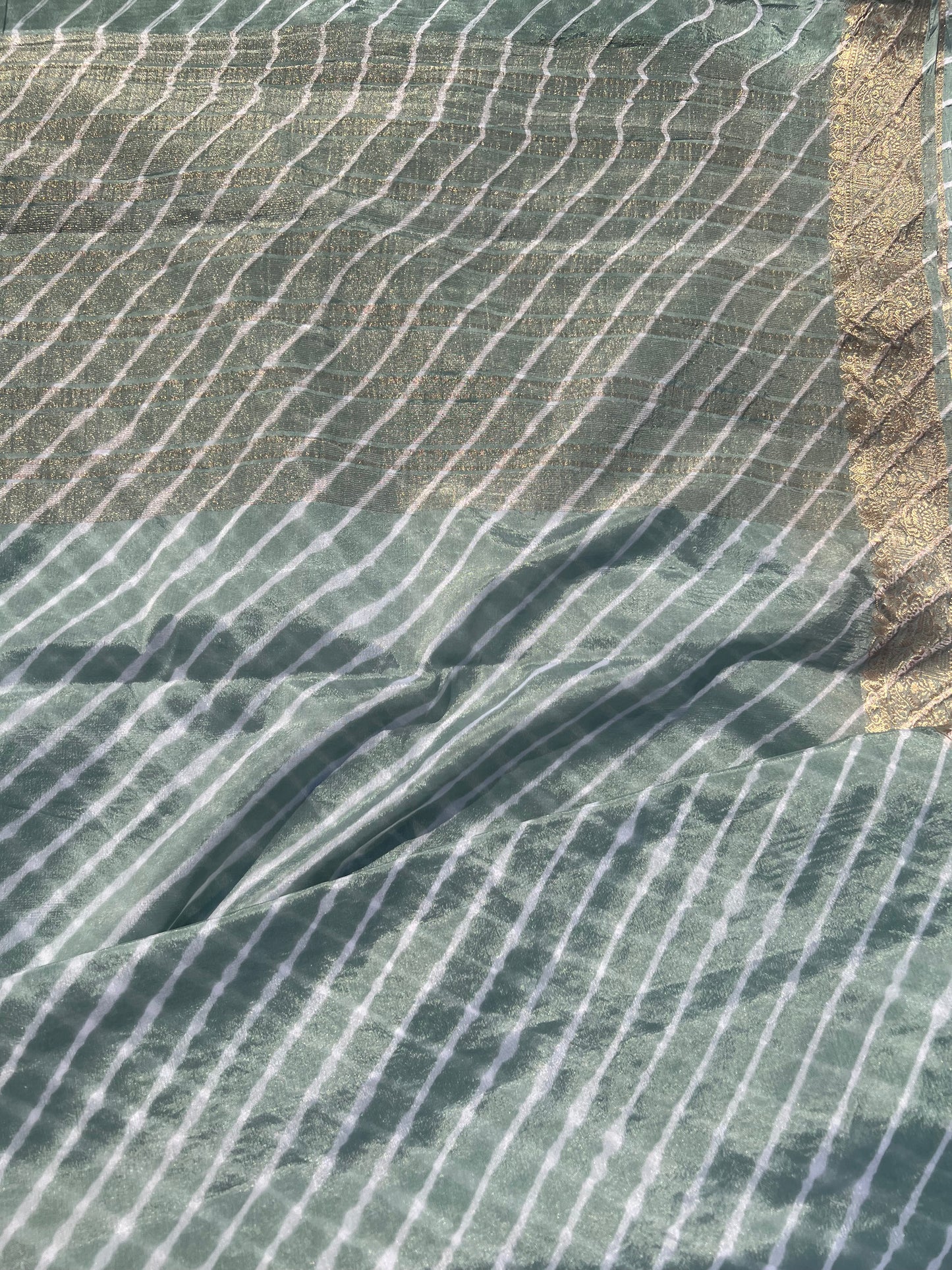Grey leheriya silk saree