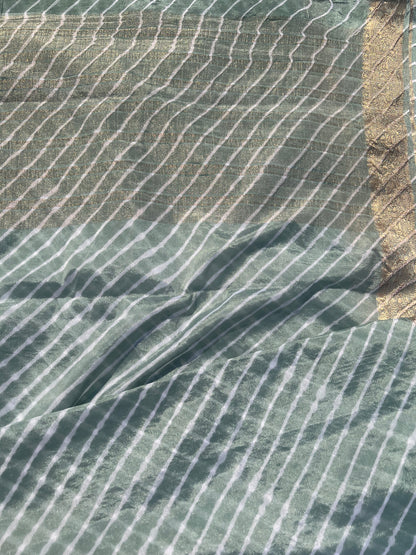 Grey leheriya silk saree