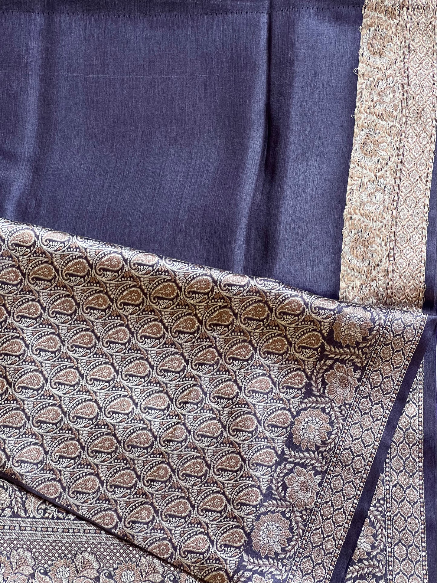 Black Himroo silk saree