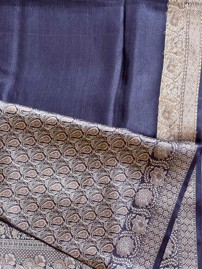 Black Himroo silk saree