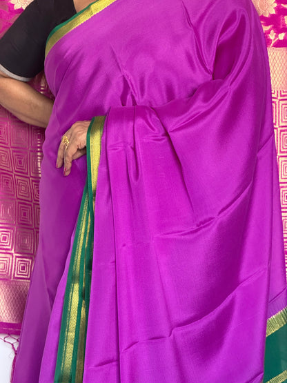 Bright pink mysore silk saree