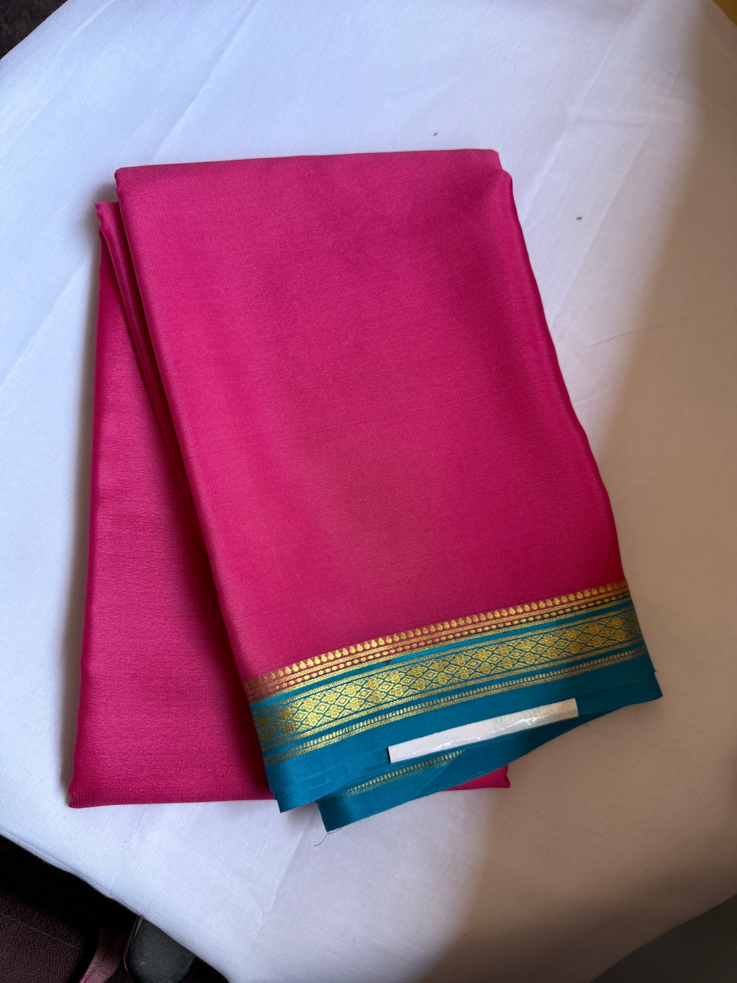 Pinkish red mysore silk saree