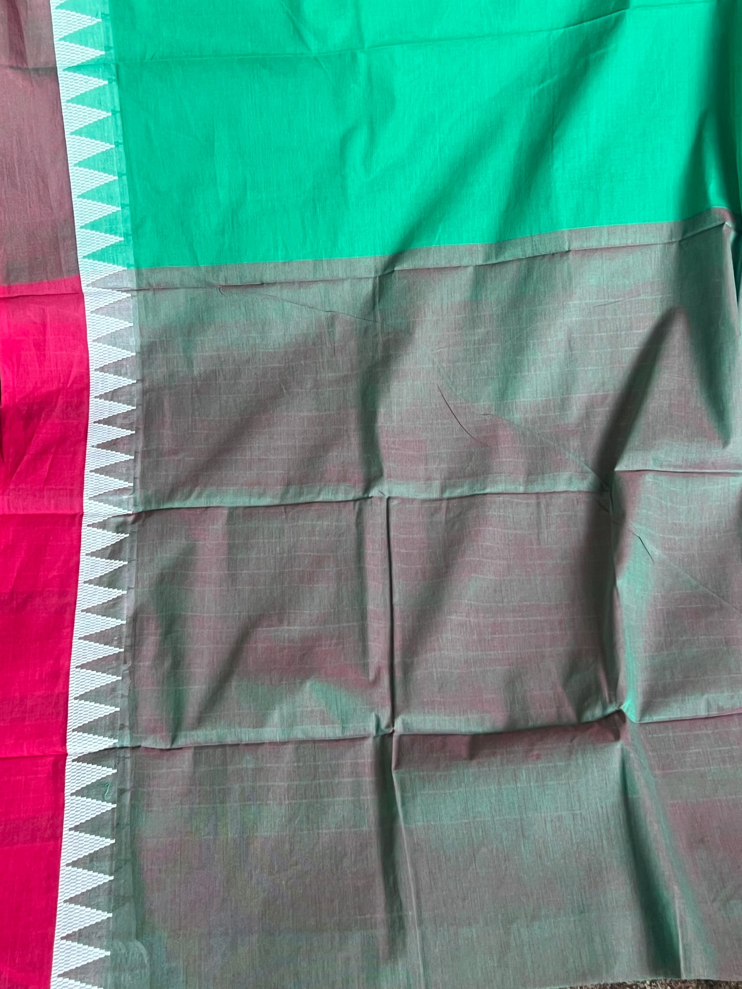 Teal Mangalagiri cotton saree