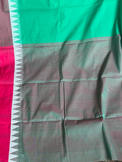 Teal Mangalagiri cotton saree