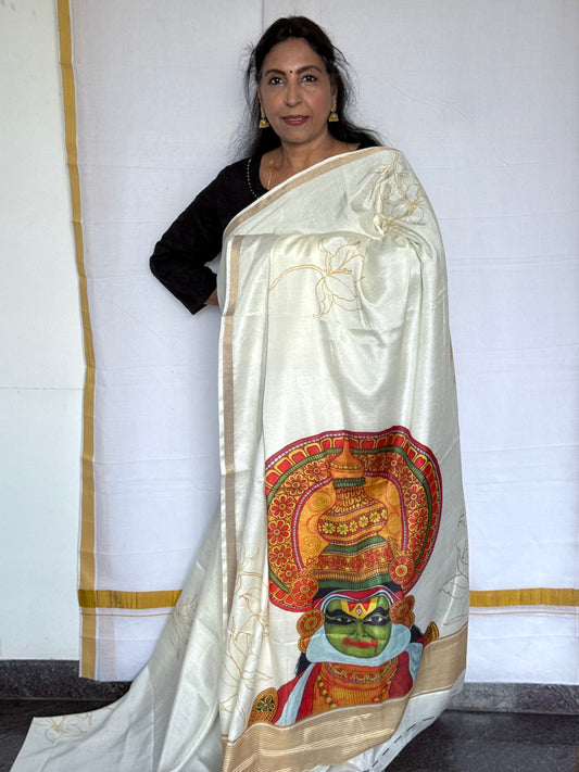 Semi Tussar Saree – Onam Special