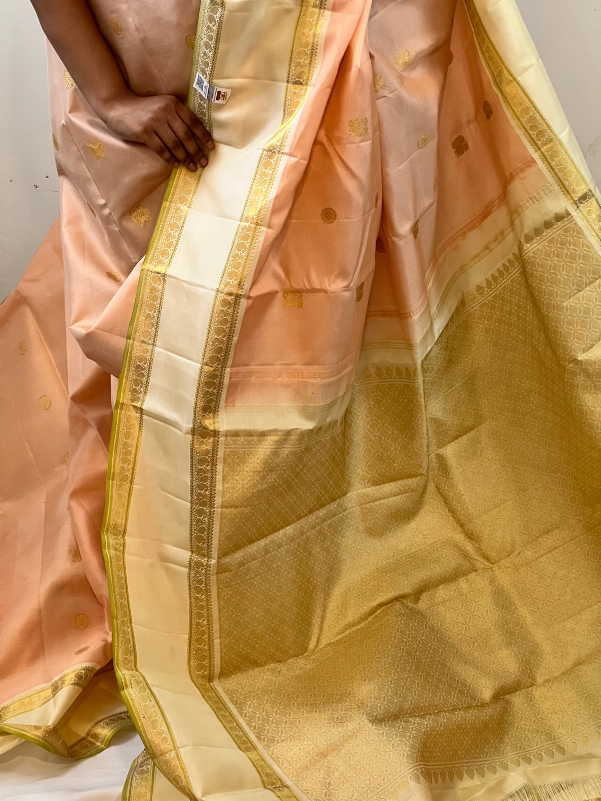 Peach Biscuit Kanchipuram Silk saree