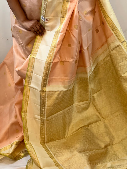 Peach Biscuit Kanchipuram Silk saree