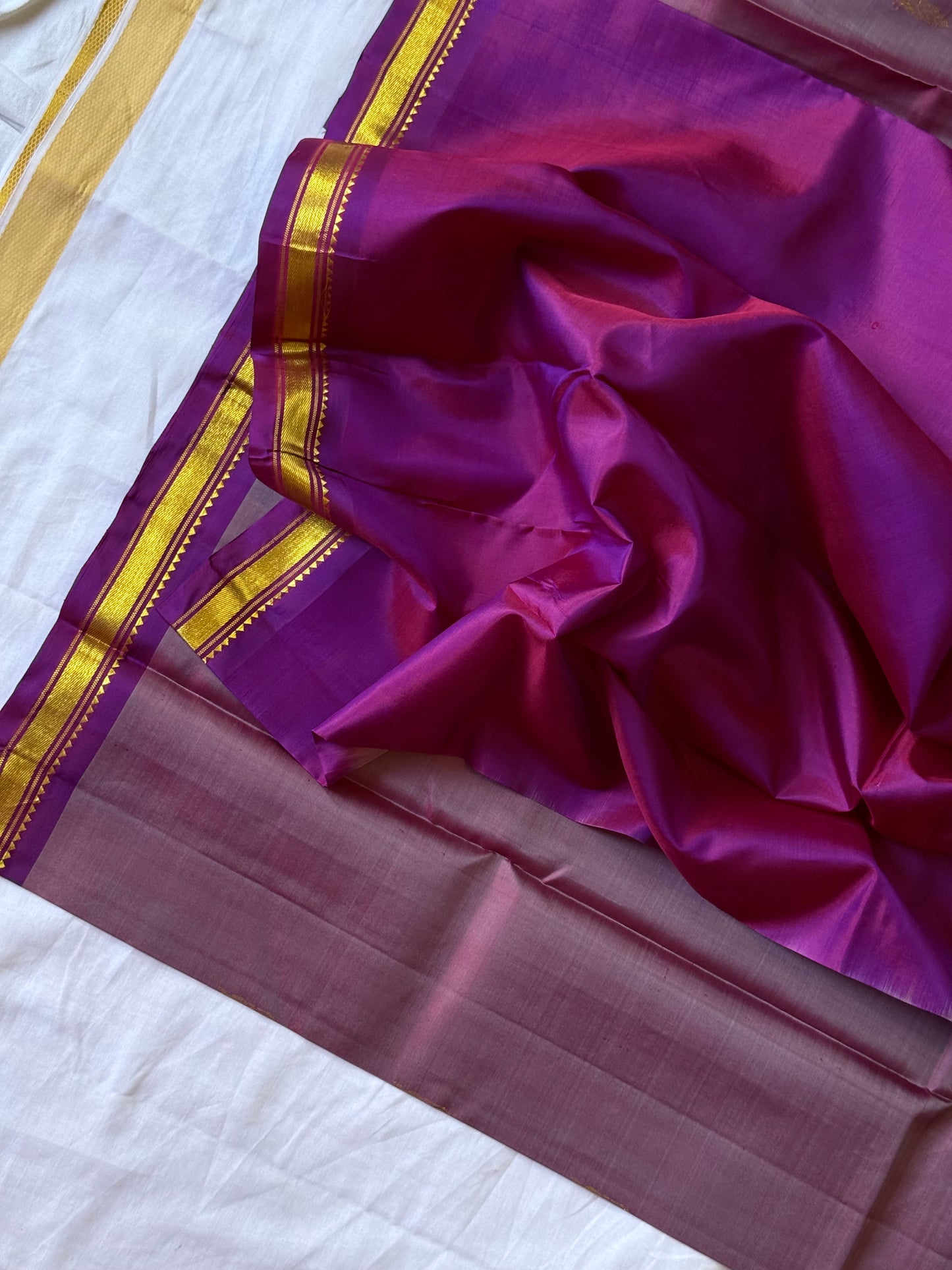 Onion Shade Pure Kanjivaram Silk Saree
