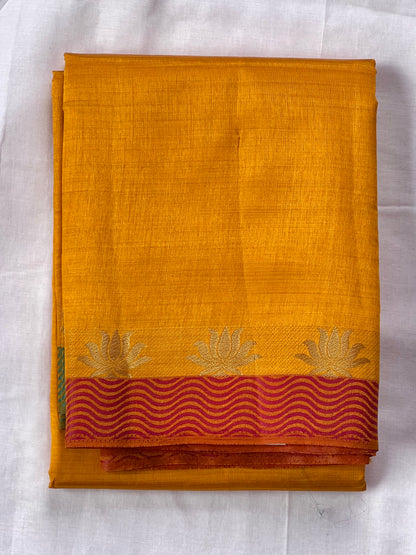 Mustard Glow Semi Silk Cotton Saree