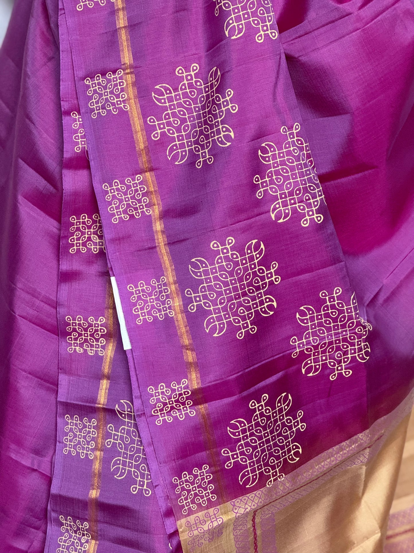 Soft Silk saree - Kolam block print
