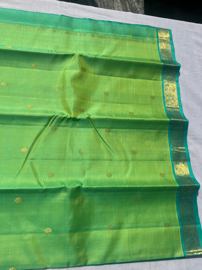 Green and blue Kanchivaram silk saree