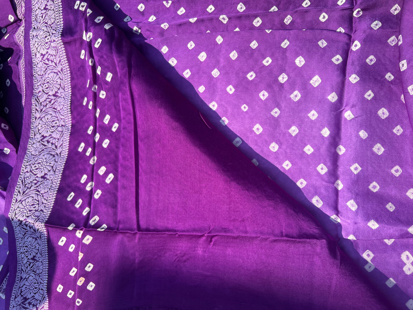 Lavender Bandini ghaji silk saree