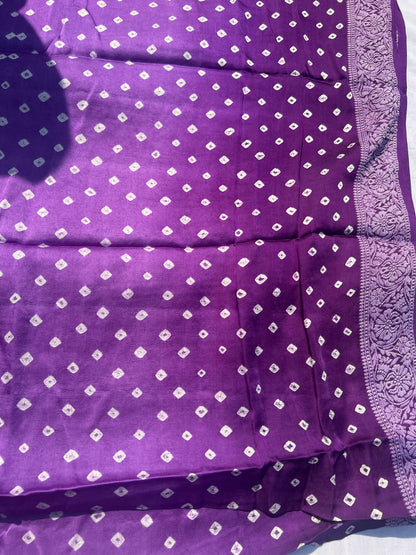 Lavender Bandini ghaji silk saree