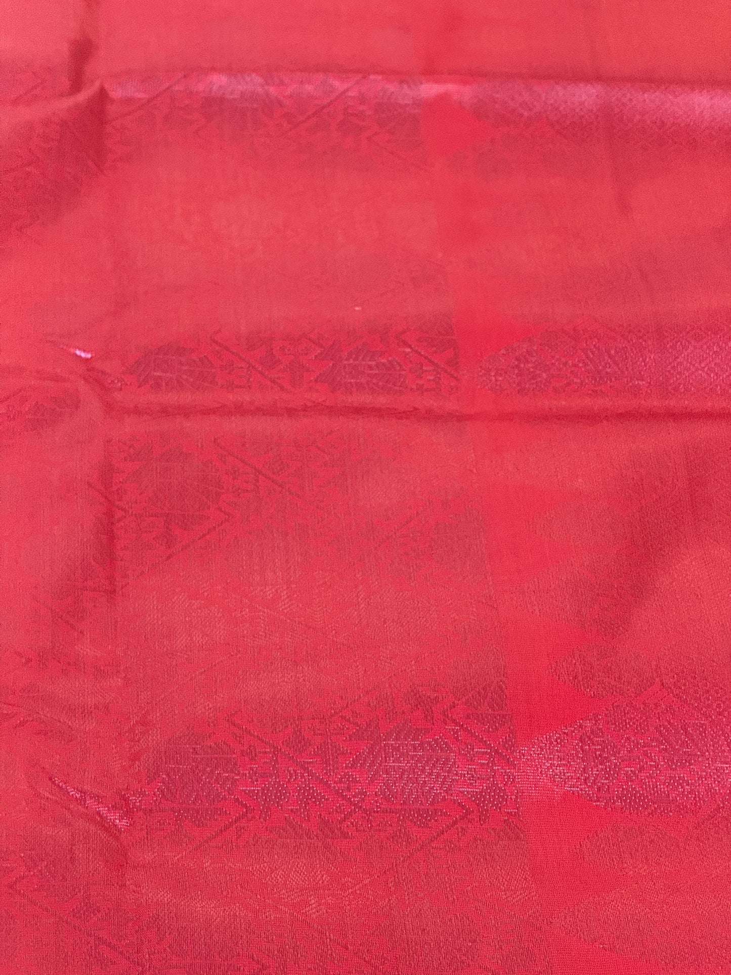Rose & cream silk cotton saree