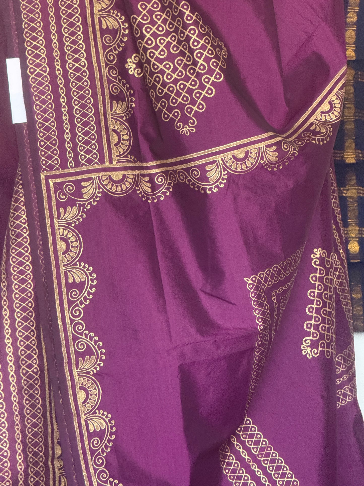 Purple polycotton Silk saree
