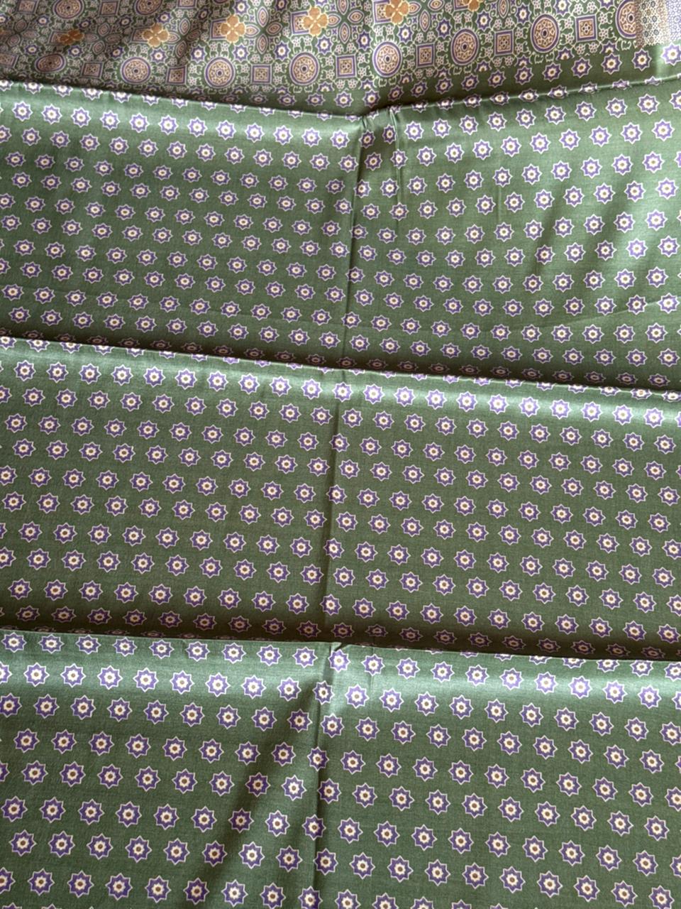 Sage Green Mosaic Semi Soft Silk