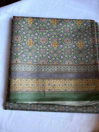 Sage Green Mosaic Semi Soft Silk