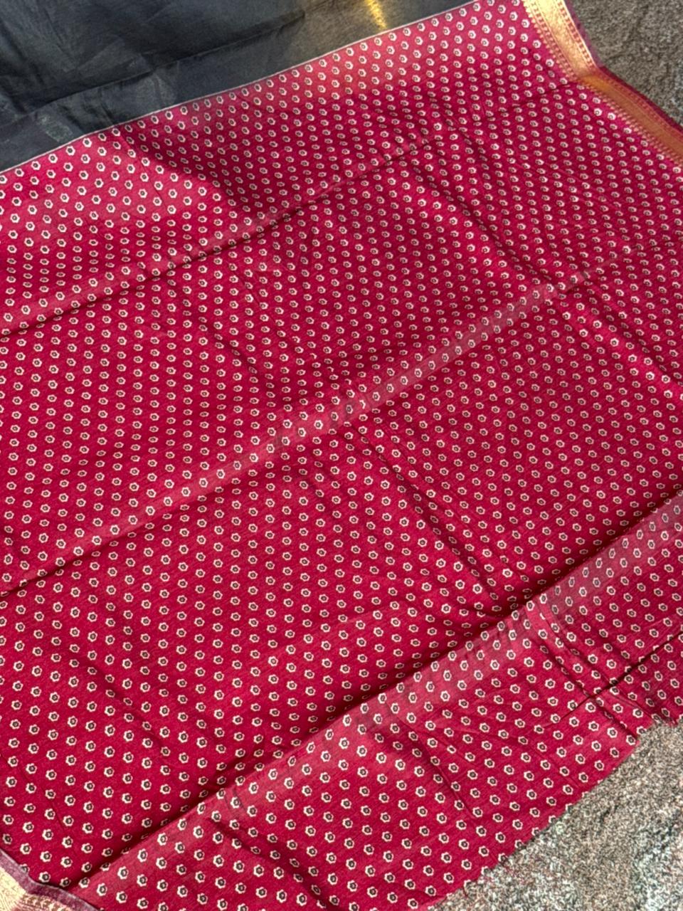 Black Semi-Soft Silk Kalamkari Saree