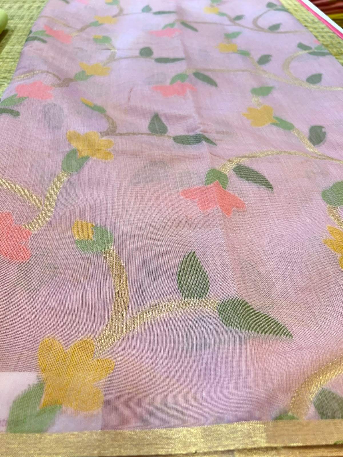 Onion pink semi matka silk saree