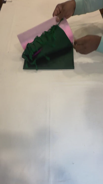 Plain Baby Pink Dark Green